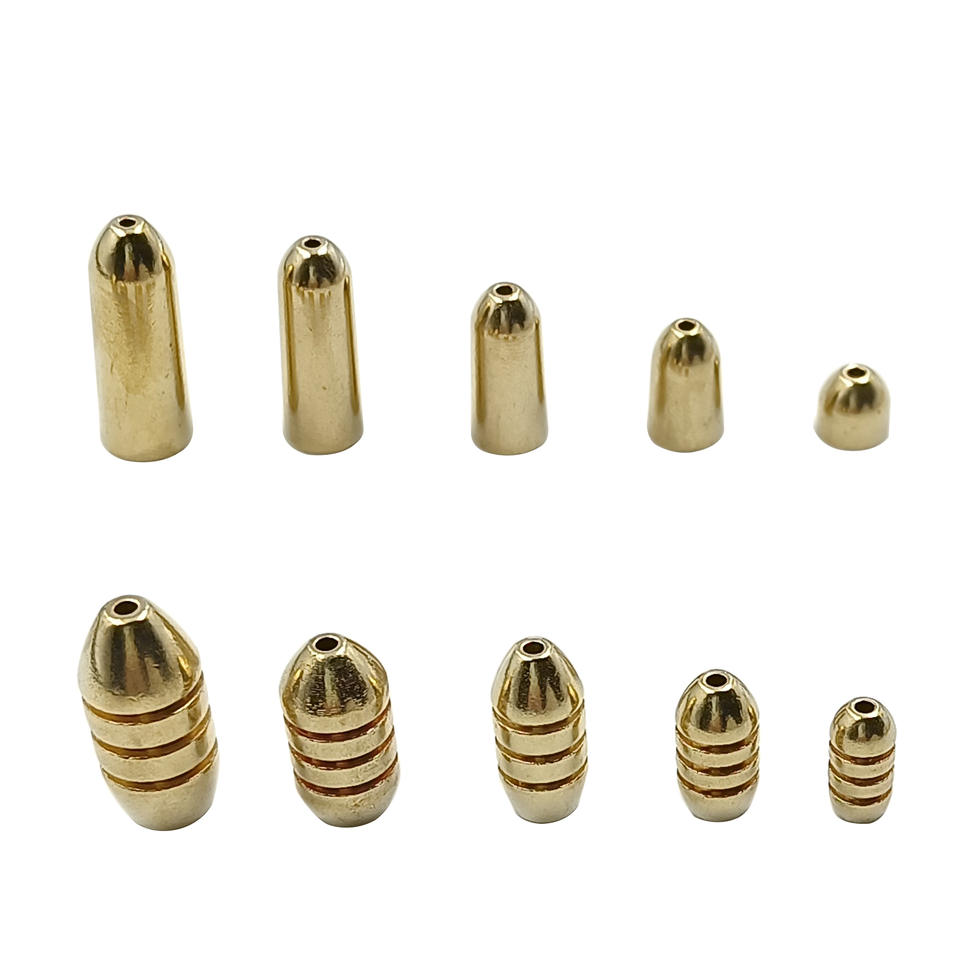 50Pcs/Set Copper Bullet Weights Fishing Sinkers In Plastic Fishing Accessories Tackle Box 1.8g/3.5g/5g/7g/10g Sinker Accessories