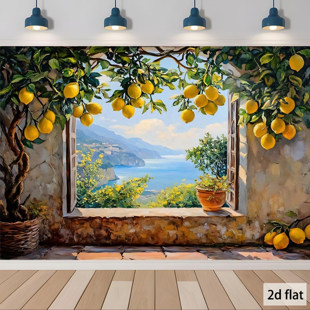 2D Flat 1pc Tree Backdrop Banner - Theme Rustic Style For Party Decor Theme Photo Backdrop 2D Flat
