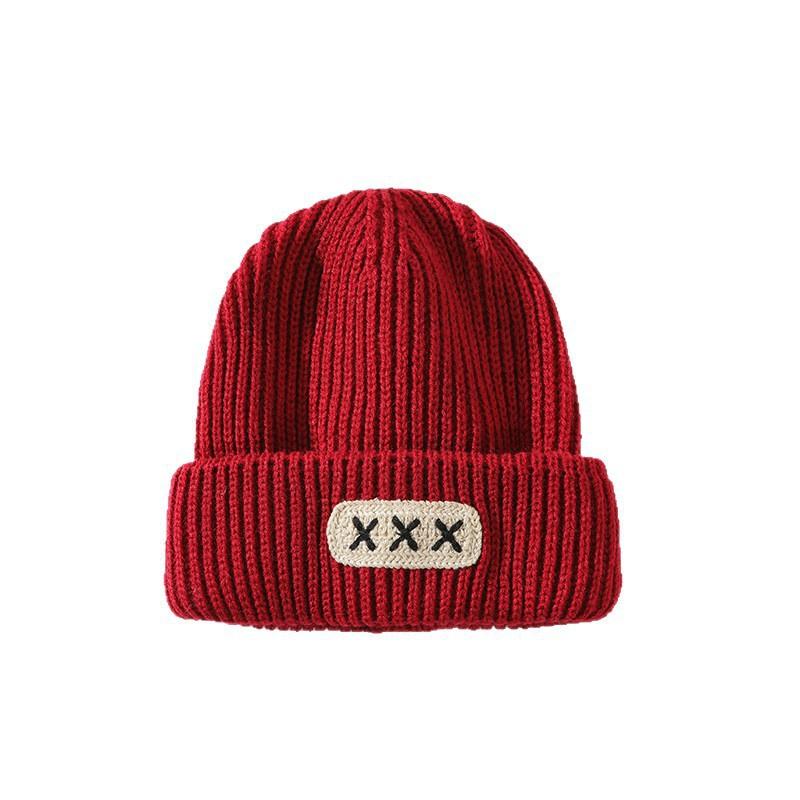Warm Wool Hat In Autumn and Winter, Round Face and Slim and Versatile Mohair Label Knitted Hat for Women's Ear Protection Korean Version