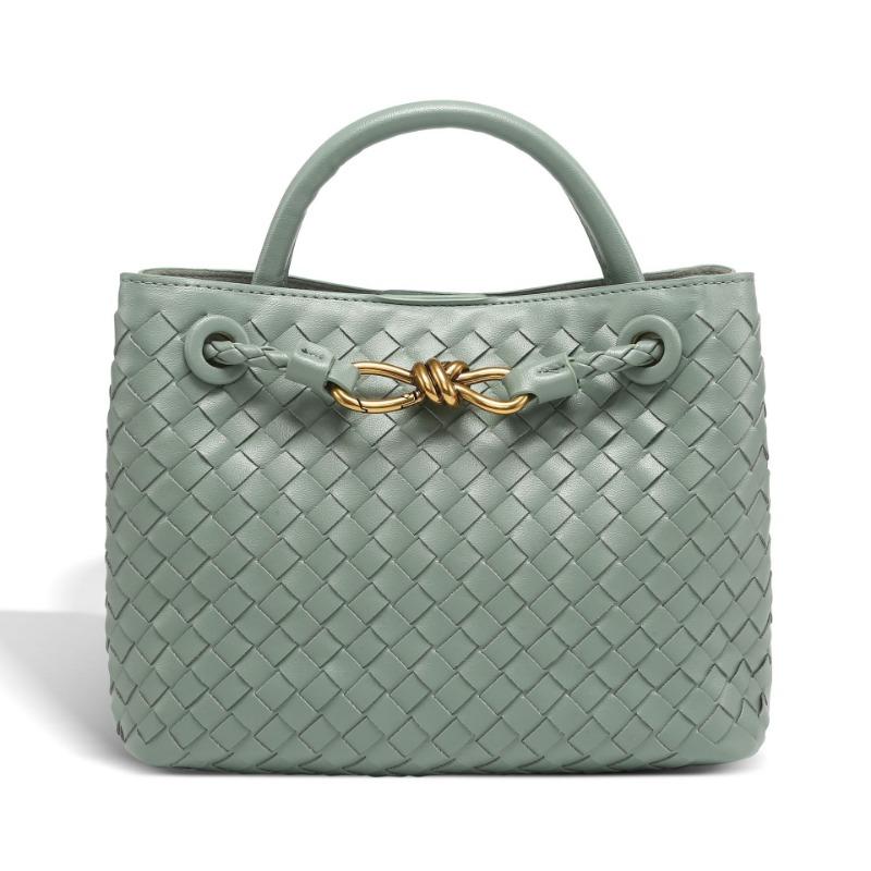 New metal rope buckle woven bag shoulder messenger bag large capacity fashion