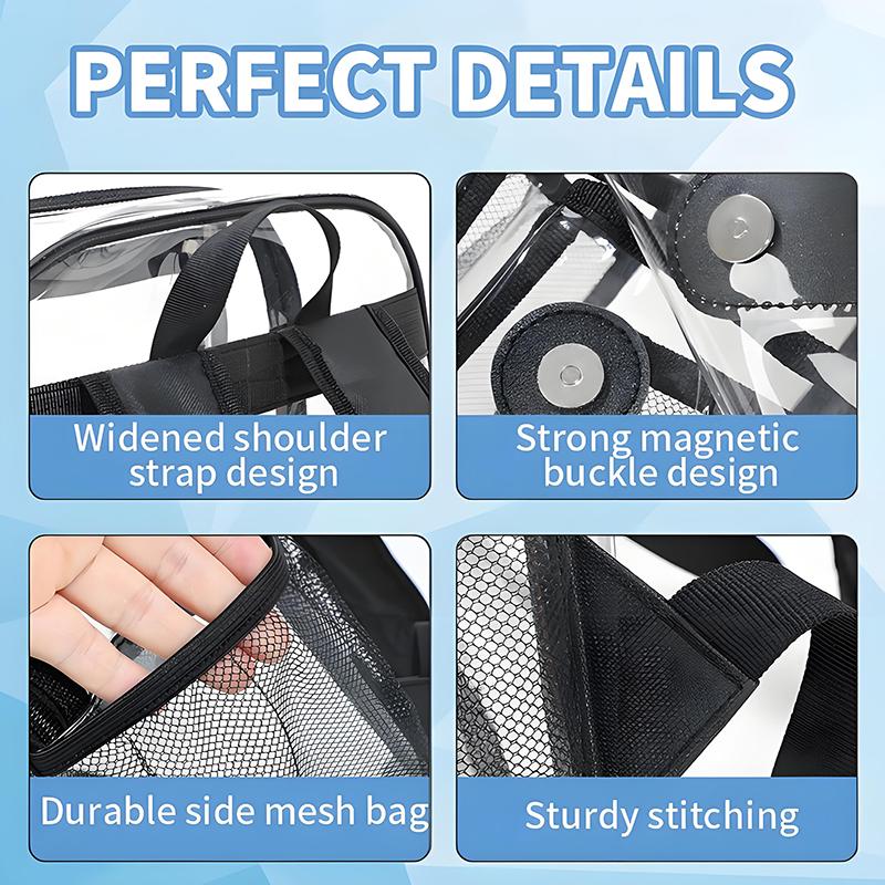 Transparent Backpack Transparent Storage Bag Students Bookbag Pocket Storage Bag Clear Beach Bag Work School