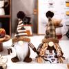 Brown Christmas Gnome Figurines: Khaki Faceless Dolls for Floor and Home Decoration.