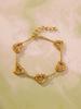 Qiong Yao French Luxury Hollow Heart Bracelet Plated In Real Gold