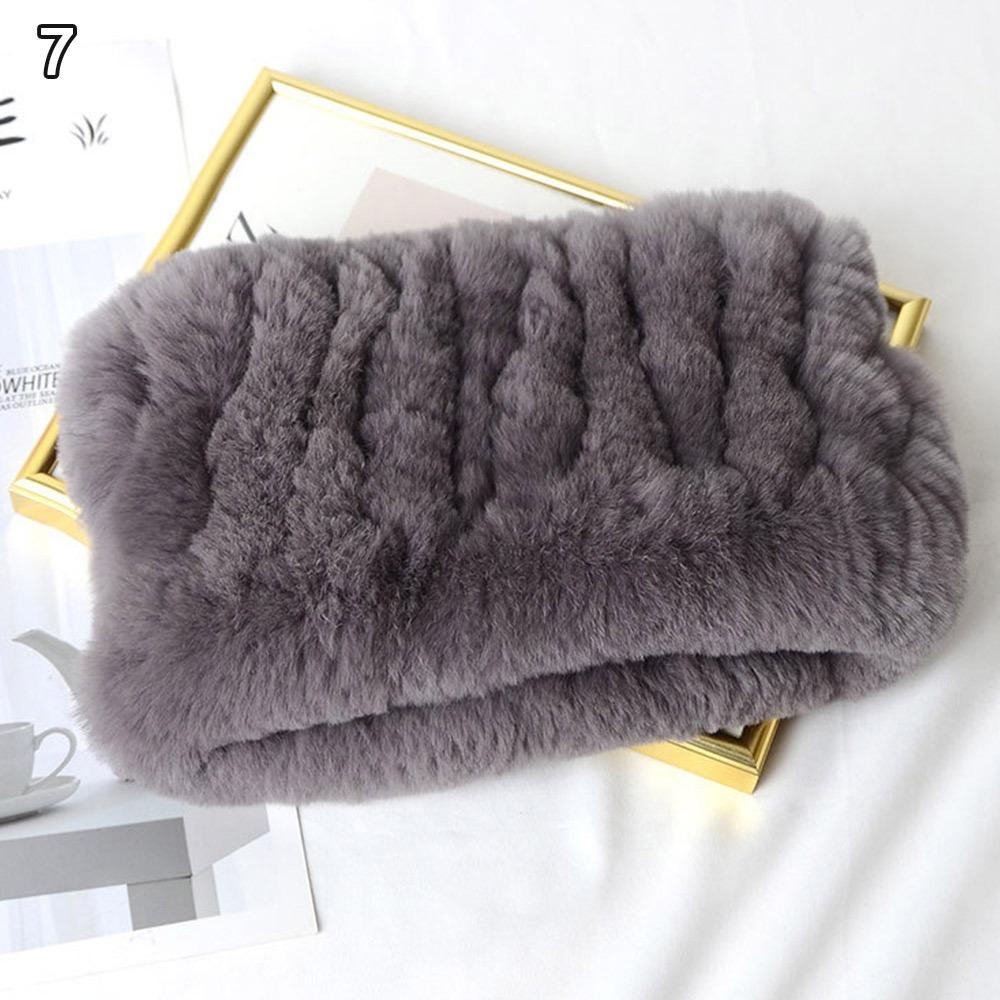 Elastic Rabbit Fur Scarf Winter Warmer Fur Collar Neck Fashion Rex Rabbit Fur Scarf Gift 7