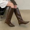 Fashion Long Boots Women Pointed Toe Low Heels Fashion Shoes Winter Knee High Boots 2025 Goth Designer Dress Chelsea Botas Para Mujer