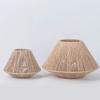 Hanging Wicker Straw Woven Lampshade Rattan Geometric Shade Light Cover Hanging Lamp Cover  Bedroom