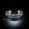 Mens Turquoise Bracelet, Solid 925 Sterling Silver Handmade Adjustable Bracelet For Men, Men's Jewelry, Gift For Him