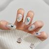 Cupid's Arrow Wearable Nails: Dreamy White & Mint Mambo High-Grade Nail Art Stickers