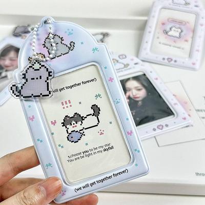 Cute Cartoon Cat Photo Card Holder  Creative Decoration Idol Photo Album Protective Sleeves Pendant Card Storage Case