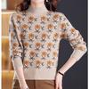 Jacquard Sweater Loose Half Turtleneck Knitted Sweater for Women In Autumn and Winter Fashionable and Casual Pullover
