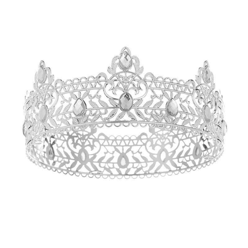 

Золотой кованый железный головной убор в европейском стиле в виде короны для дней рождения и невест серебряный