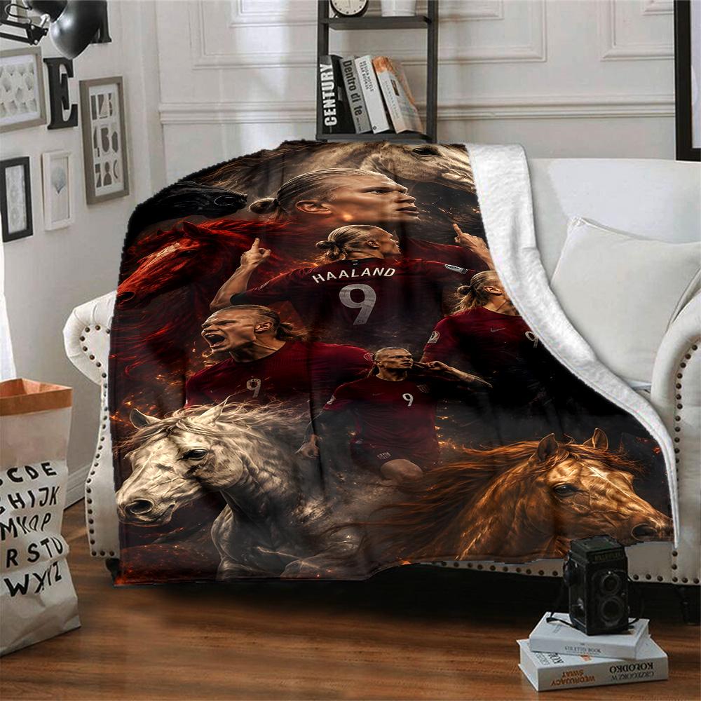 1pc Haaland1 Blanket, Gift, for Men and Women, Soft Blanket, Good for Sofa Bed Couch Travel, Lightweight Flannel Blanket