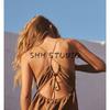 Spring New Women's Clothing Bowknot Decoration Open Back Vertical Vacation Style V-neck Strap Dress 3067367