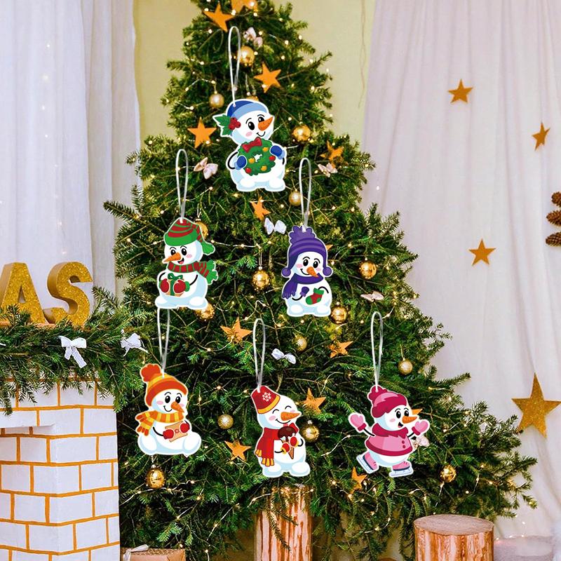 24 Zestawy Świątecznych Zestawów do Tworzenia Bałwana - Zimowe Ozdoby DIY Dekoracje Zestawy Artystyczne - Zrób Własne Naklejki Bałwana Sztuka i Rzemiosło