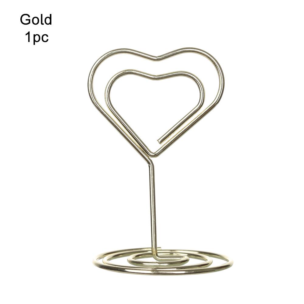 1PC Various Shapes Place Card Holder Table Metal Table Numbers Holder Paper Menu Clips Romantic Photo Holder Desktop Decoration
