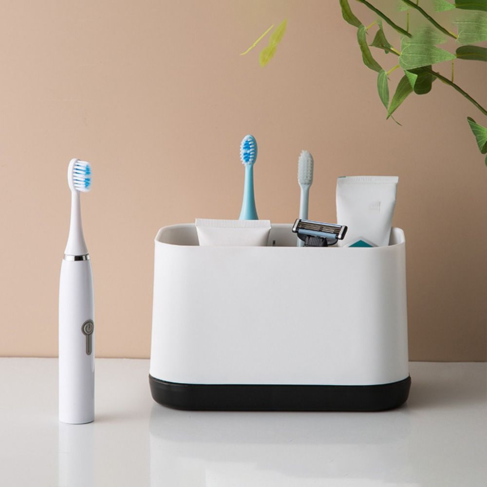 Portable Bathroom Toiletries Storage Rack Grid Toothbrush Racks Electric Toothbrush Storage Box