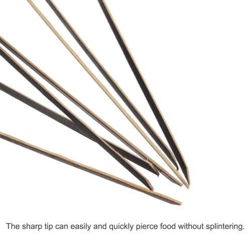 uxcell Cocktail Toothpicks, Bamboo Loop Rings, Long Fruit Sticks for Decorating Cocktails, Recommended for Drinks, Appetizers, and Fruit, Black, 120mm