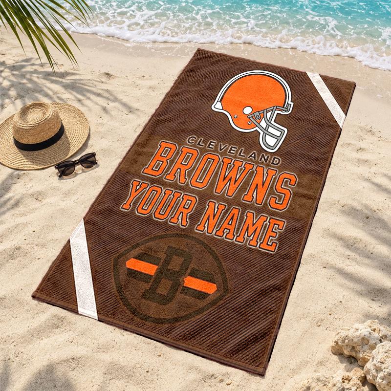Cleveland Browns Custom Name Beach towels also serve as bath towels summer essential a musthave for the outdoors the beach and the pool