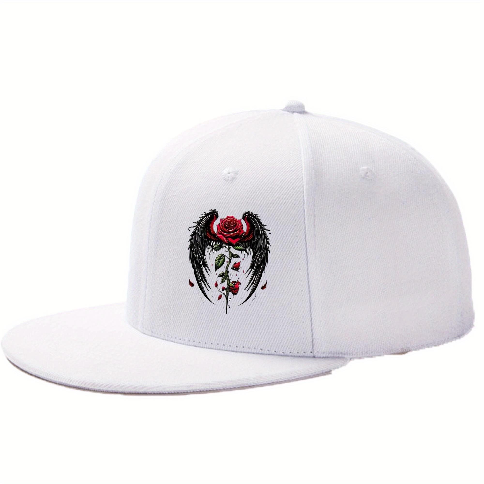 

Winged Rose Graphic Baseball Cap Unisex Adjustable Polyester Snapback Hat for Casual Outdoor One Size