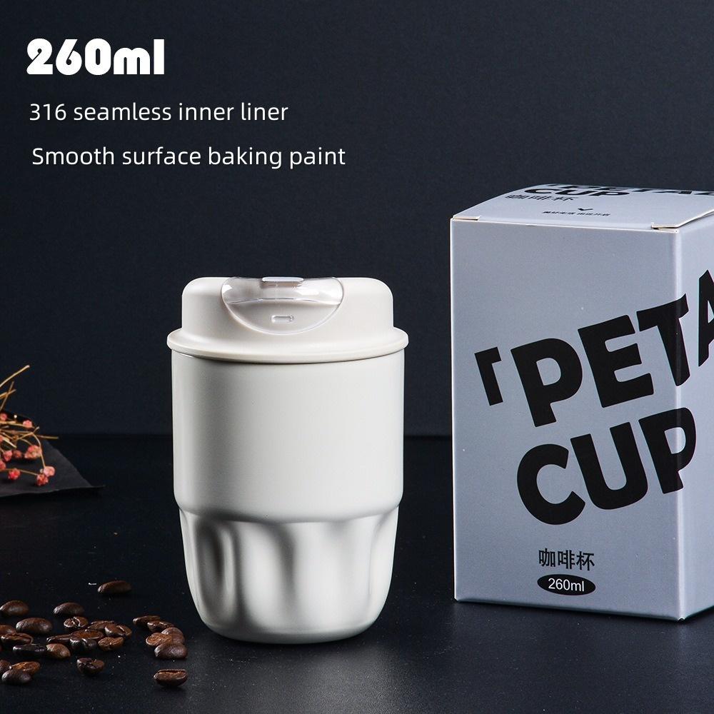 316 Edelstahl Kaffee Isoliert Tasse 260ML Outdoor Tragbar Eis Tasse Reise Kaffeebecher Auslaufsicher Mit Deckel Auto Thermosbecher