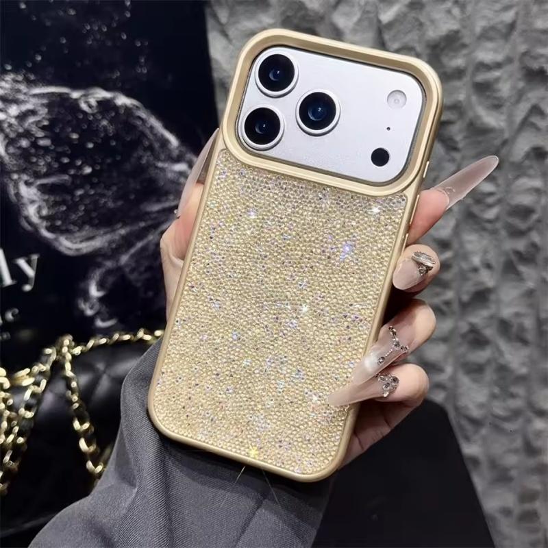 

Розкішний блискучий діамантовий чохол для телефону iPhone 17 16 15 14 13 Pro Max Plus, блискучий стразами, протиударний, захист від падінь, задня кришка iPhone 15 золотий