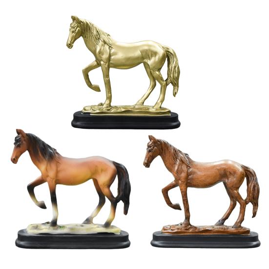 Simulated Horse Figurine Bring Good Luck Wealth Horse Resin Statue Fengshui Decoration Home Office Desktop Ornament Year of Horse Gift