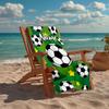 Custom Name Ultra-Soft Beach Towel with Soccer Theme,Ideal for Pool - Camping, Diving - Perfect Travel Essential, Vibrant Beach Towel.