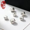 Sterling Silver 999 Hexagonal Spacer Beads – Pure Silver Frosted Geometric Beads for DIY Bracelet Weaving
