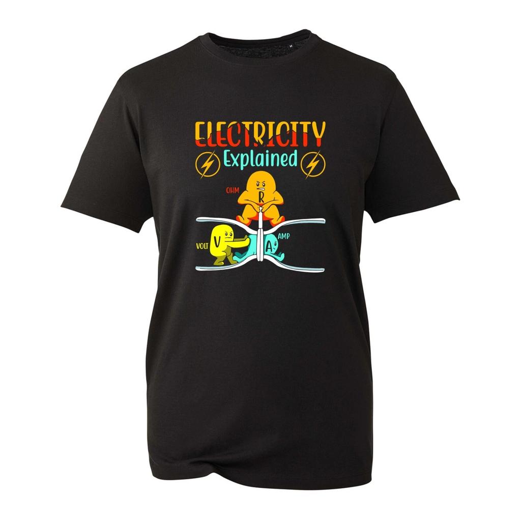 Electricity Explained T-Shirt, Funny Electrical Engineer Novelty Gift Unisex Top