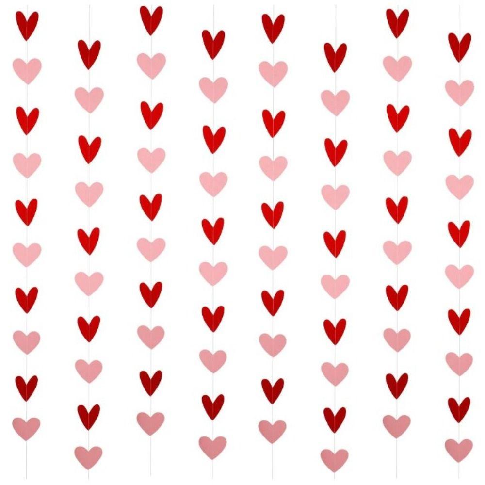 

Декоративная красная гирлянда в форме сердца, бумажный тянущийся флаг, баннер с сердечком, с Днем святого Валентина