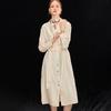Wudao 100% Mulberry Silk Tie-Waist Maxi Dress