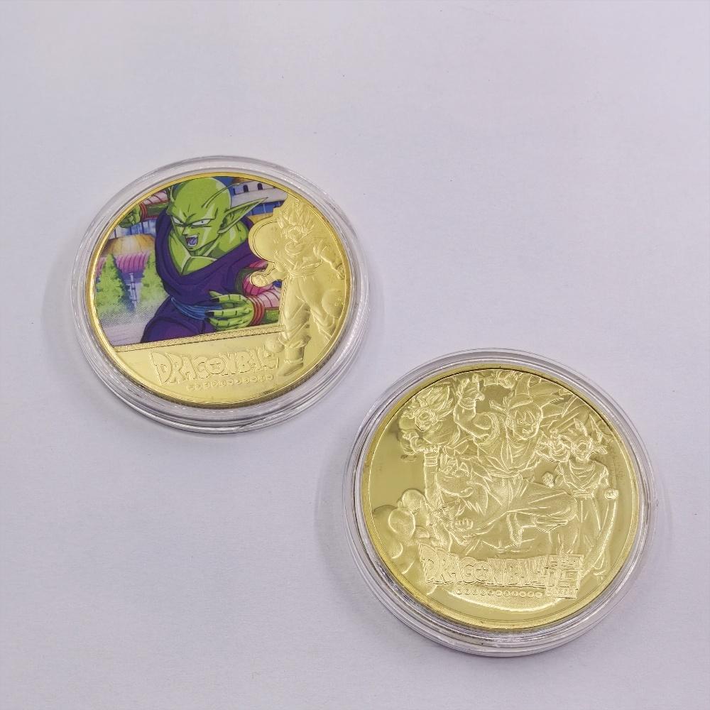 Anime  Z Gold Plated Gold Coin Son Goku Vegeta  Coins Kids Classic Anime Peripherals Collection Toy Souvenir