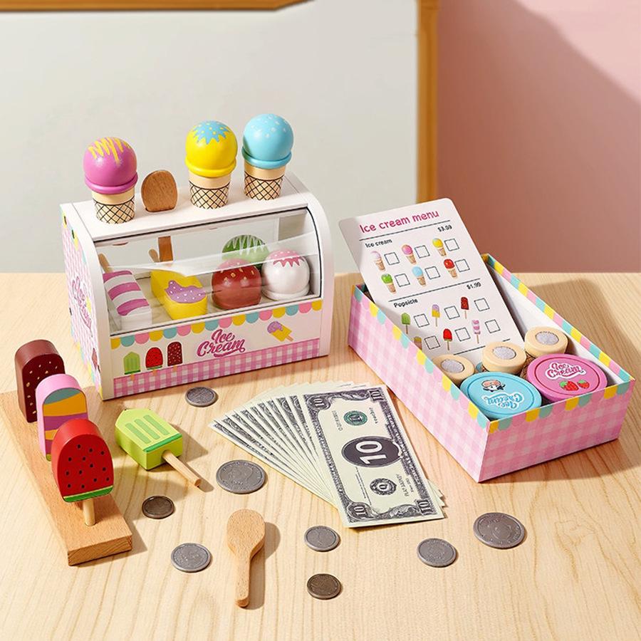 Wooden Danish Ice Cream & Tea Playhouse Toy for Kids & Parents