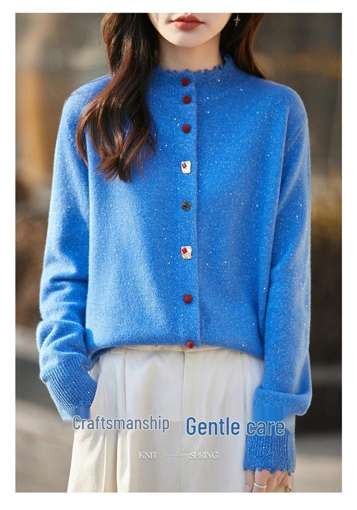 2026 Colorful Women's Slimming Knit Button Cardigan, Plus Size Autumn/Winter Sweater Coat