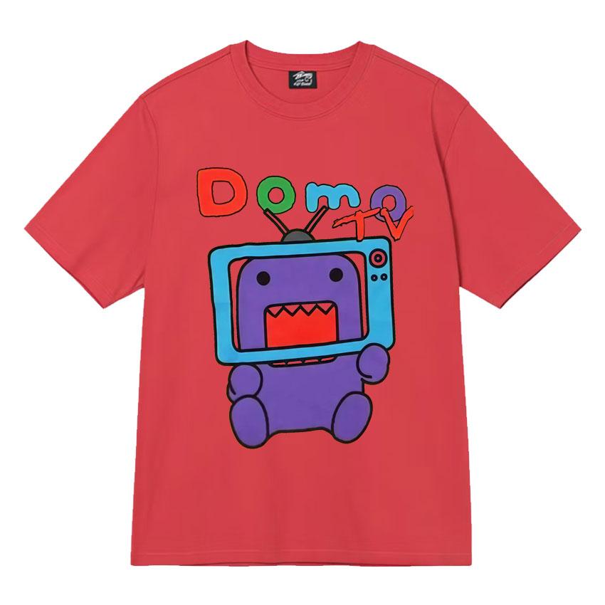 Humor Domo Kun Tv Meme T Shirts Mens Clothes Cotton Crewneck Casual TShirt Oversized Summer Y2K Short Sleeve Tshirt Streetwear
