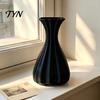 Stylish Vase for Real Flowers 3D Printed Fluted Curved Vase, Minimalist Modern Decorative Flower Small Shelf Sculpture Living Room Tabletop