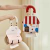 Cute Cartoon Hanging Tissue Bag Waterproof PU Wall Mount Roll Paper Facial Towel Storage Pouch With Soft Handle