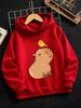 Kuscheliges Capybara Kinder Kapuzenshirt Sommer Süß Cartoon Rundhals Jungen Mädchen 3-14