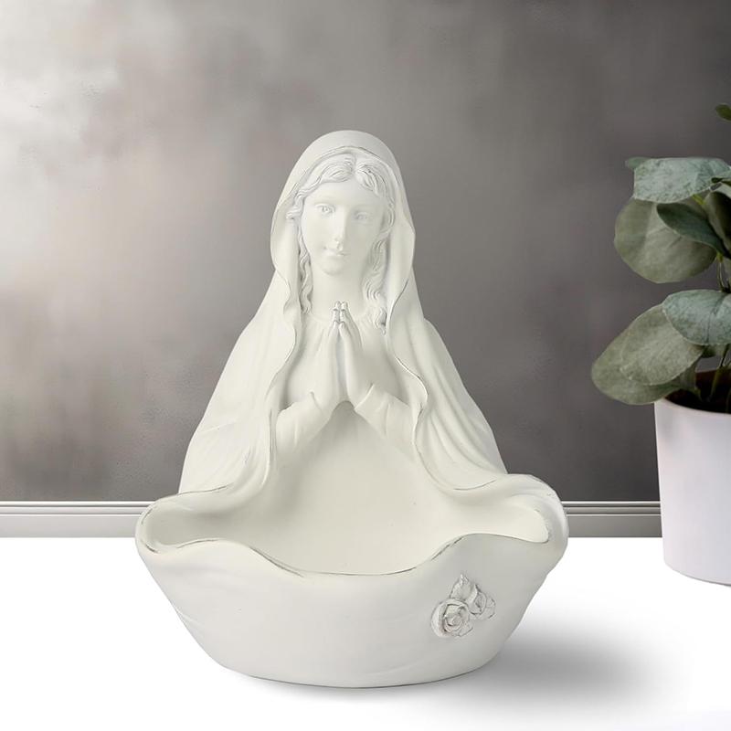 Our Lady Of Grace Statue Virgin Mary Keepsake Rosary Holder Resin Craft Desktop Ornaments Home Decor