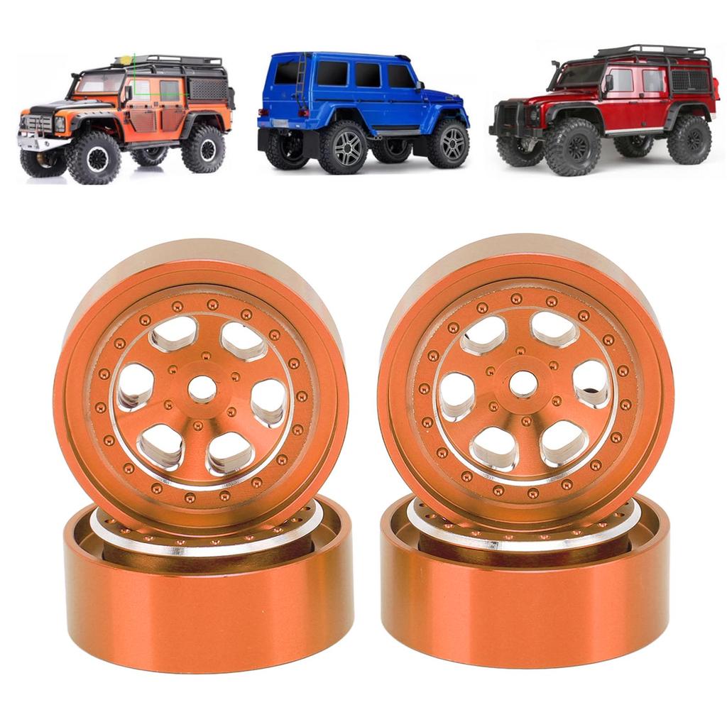 4pcs 1.3 Inches Wheels Aluminum Alloy 6 Holes Wheel Hubs for 1/18 RC Crawler