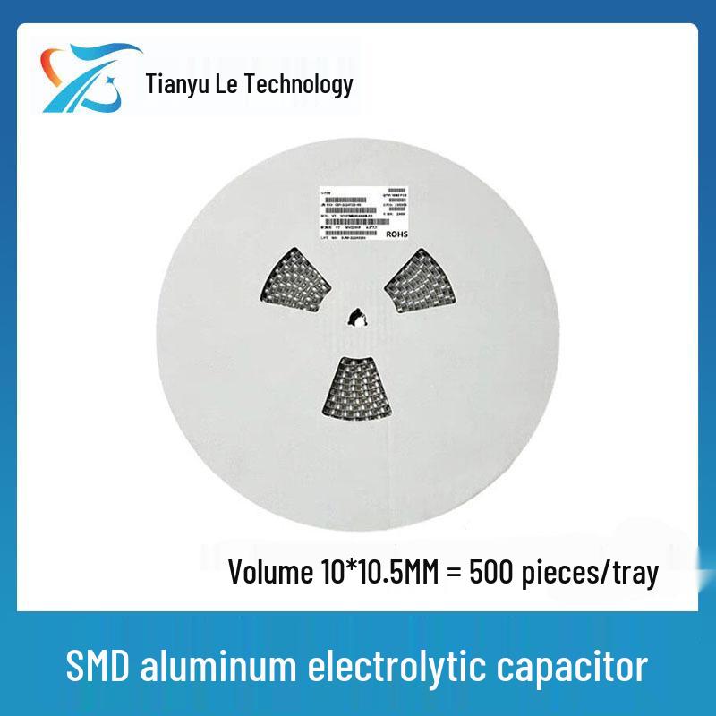 SMD Aluminum Electrolytic Capacitor 50V 150uF, Size 10x10.5mm