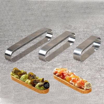 Mini Metal Elliptical Mousse Circle Stainless Steel Long Oval Cake Mold Silver Mousse Ring Kitchen Baking Accessories