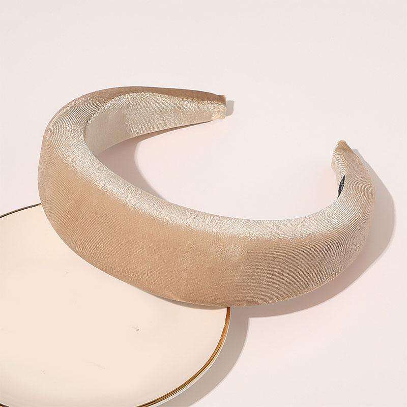 Spring New Glossy Satin Headbands for Women multi-color Light Pink 3cm wide thick sponge plastic Pad Hair bands