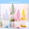 Easter Bunny Gnome Figurine Home Decor With Knitted Hat For Holiday Festivities