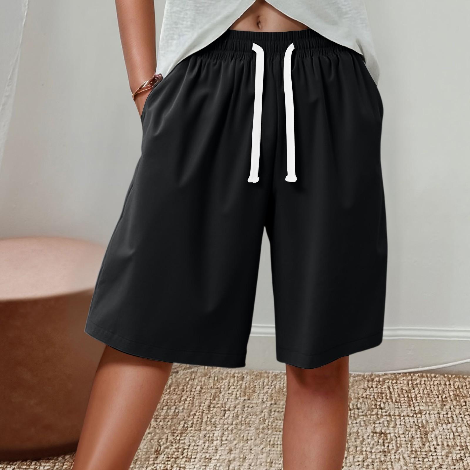 

Женские спортивные шорты, повседневные свободные однотонные дышащие быстросохнущие шорты XL