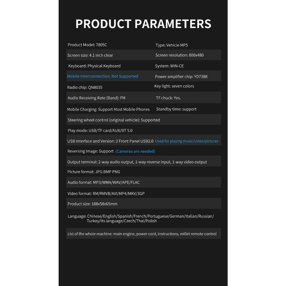 One Din 4,1 Zoll High-Definition-Auto-MP5-Player MP3 Bluetooth Freisprecheinrichtung Rückfahrbild Auto-CD-Modifikation Audio-Player Hifi