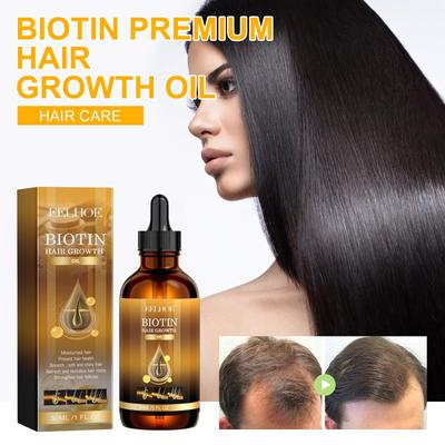 Biotin Hair Growth Serum Spray, Thickening Herbal Serum with Ginger & Ginseng for Thicker, Longer & Stronger Hai