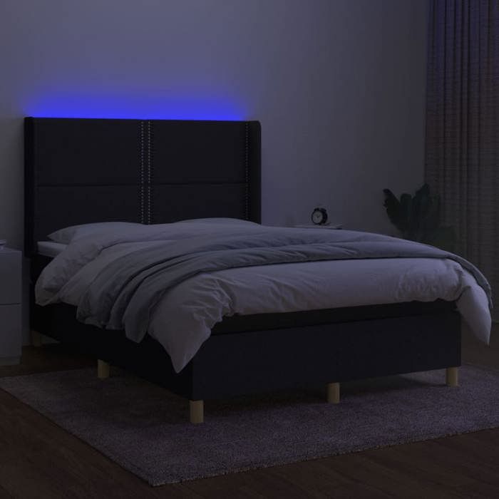 VidaXL Sommier à Lattes de Lit avec Matelas et LED, Lit Rembourré, Lit Double, Lit Adulte de Chambre à Coucher Intérieur, 3138791