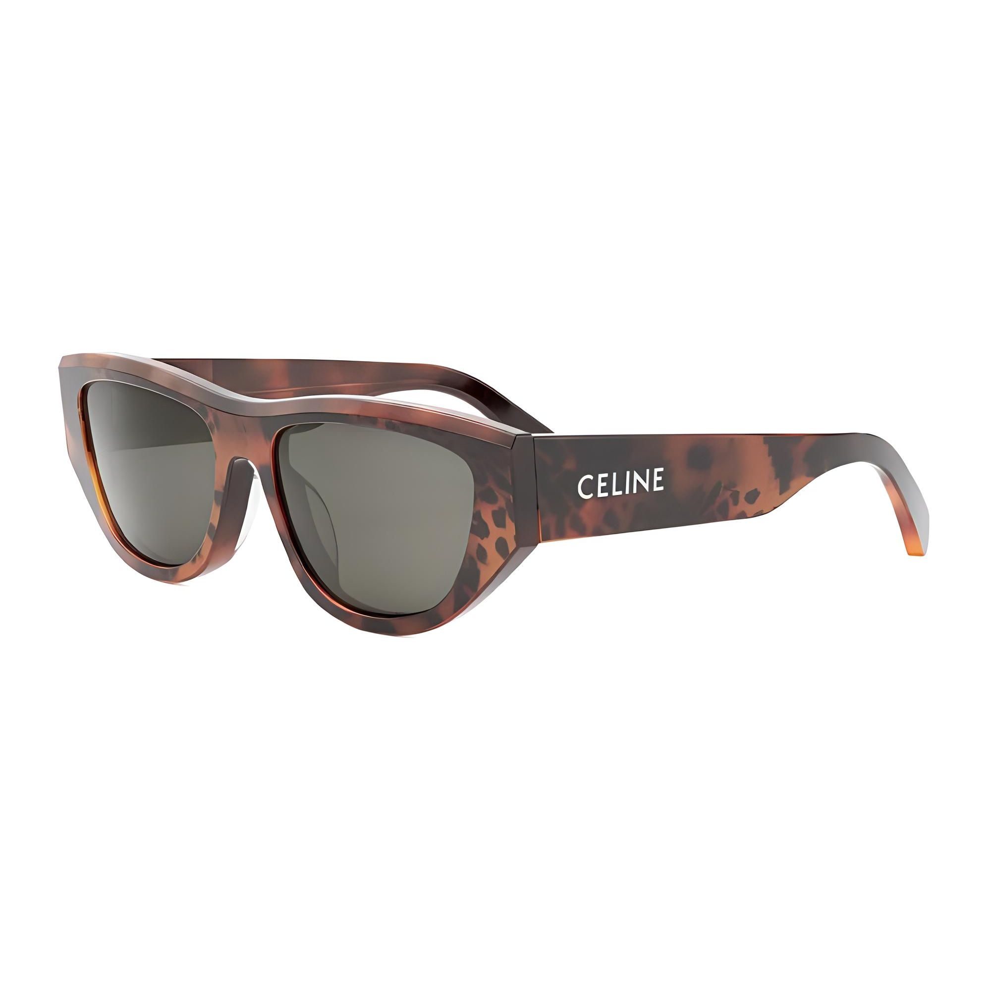 Celine Logo Cat Eye Sunglasses Men sunglasses Tortoiseshell CL40278U99A 55,Tortoiseshell