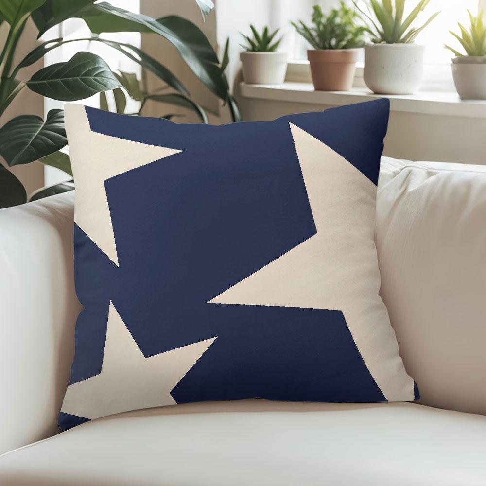 Navy Star square Jacquard Pillow Cover for Sofa Office Waist Cushion Cover Home Decorative Pillowcase